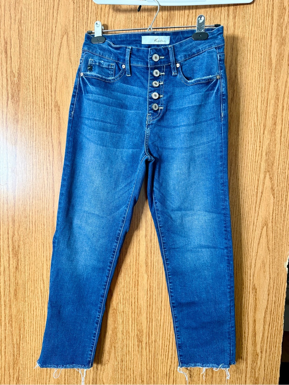 KanCan Medium Blue High-Rise Button-Fly Jeans